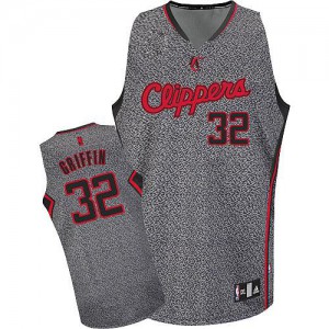 NBA Blake Griffin Authentic Men's Grey Jersey - Adidas Los Angeles Clippers &32 Static Fashion