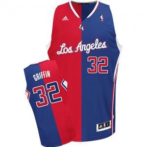 NBA Blake Griffin Swingman Men's Red/Blue Jersey - Adidas Los Angeles Clippers &32 Split Fashion