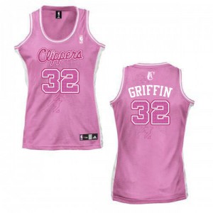 NBA Blake Griffin Authentic Women's Pink Jersey - Adidas Los Angeles Clippers &32 Fashion