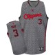 NBA Chris Paul Authentic Men's Grey Jersey - Adidas Los Angeles Clippers &3 Static Fashion