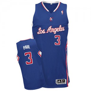 NBA Chris Paul Authentic Men's Royal Blue Jersey - Adidas Los Angeles Clippers &3 Alternate