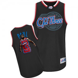 NBA Chris Paul Authentic Men's Black Jersey - Adidas Los Angeles Clippers &3 Notorious