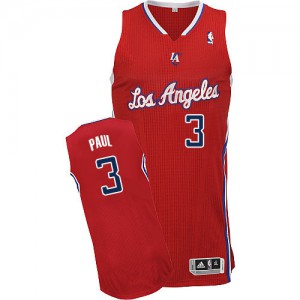 NBA Chris Paul Authentic Men's Red Jersey - Adidas Los Angeles Clippers &3 Road