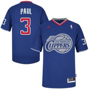 NBA Chris Paul Authentic Men's Royal Blue Jersey - Adidas Los Angeles Clippers &3 2013 Christmas Day