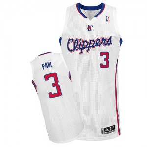 NBA Chris Paul Authentic Youth White Jersey - Adidas Los Angeles Clippers &3 Home