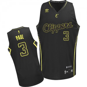 NBA Chris Paul Swingman Men's Black Jersey - Adidas Los Angeles Clippers &3 Electricity Fashion