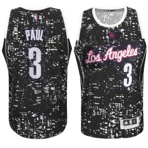 Chris Paul 3 Swingman noir Fashion maillots Los Angeles Clippers Black City masculine Lights Swingman maillot