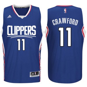 Jamal Crawford masculin 11 bleu nouveau Logo Swingman maillot remplaçant Los Angeles Clippers bleu nouveau maillot Swingman