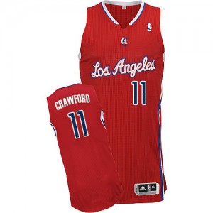 NBA Jamal Crawford Authentic Men's Red Jersey - Adidas Los Angeles Clippers &11 Road