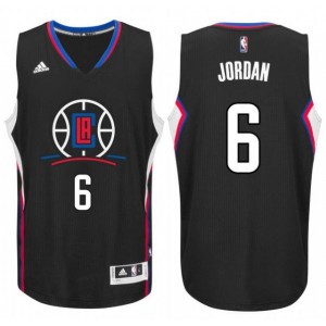 DeAndre Jordan 6 noir Swingman maillot Los Angeles Clippers 2015-16 nouvelle saison Logo masculine noir maillots