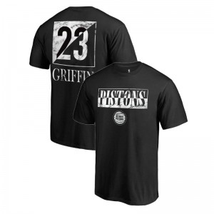 Pistons de Detroit Blake Griffin ^ 23 T-shirt en marbre noir Yin Yang