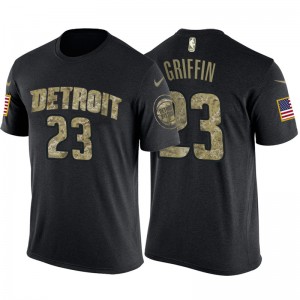 Pistons de Detroit pour hommes ^ 23 T-shirt en jersey avec nom et numéro Camo Blake Griffin