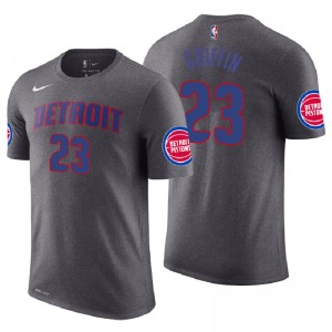 T-shirt en jersey avec nom et numéro de déclaration Pistons de Detroit pour hommes ^ 23 Blake Griffin - Gris