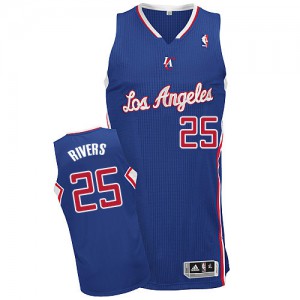 NBA Austin Rivers Authentic Men's Royal Blue Jersey - Adidas Los Angeles Clippers &25 Alternate