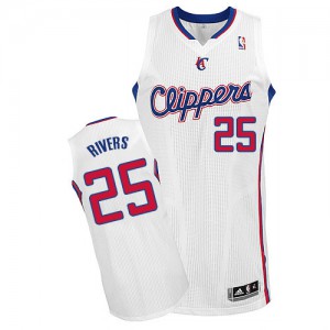 NBA Austin Rivers Authentic Men's White Jersey - Adidas Los Angeles Clippers &25 Home