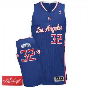 NBA Blake Griffin Authentic Men's Royal Blue Jersey - Adidas Los Angeles Clippers &32 Alternate Autographed